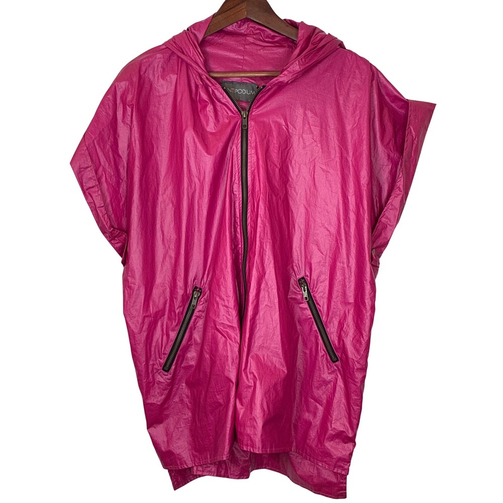 Antipodium London Poncho Top Jacket Pink Short Sleeve Streetwear Medium NWT